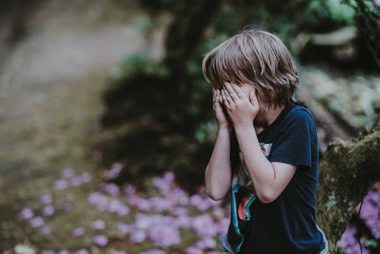 young boy crying